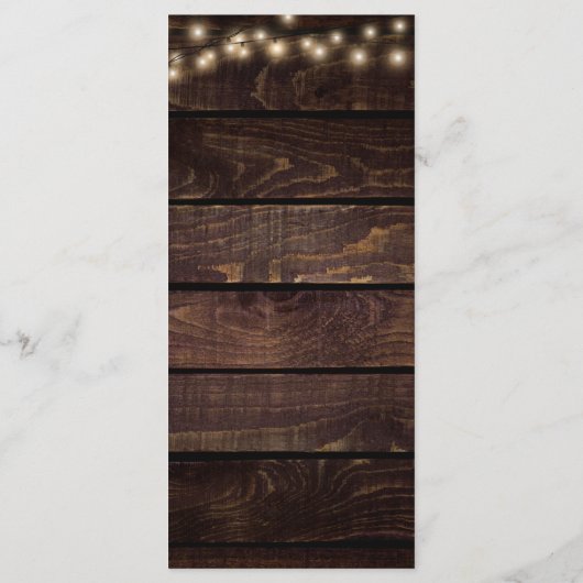 Rustiek Trouwdiner Dank u Plaats Instelling Kaart (Achterkant)