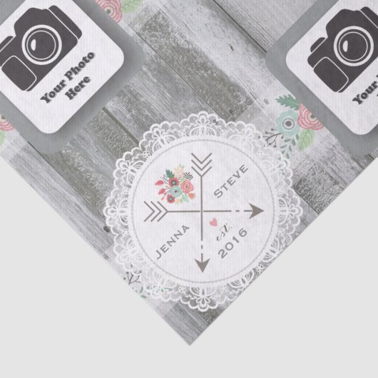 Rustiek Trouwpapier Tissuepapier (Detail)