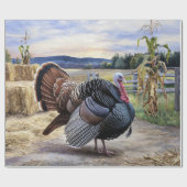 Rustiek Turkije Boerderij Thanksgiving Decoupage Cadeaupapier (Vlak)