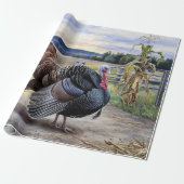 Rustiek Turkije Boerderij Thanksgiving Decoupage Cadeaupapier (Uitgerold)