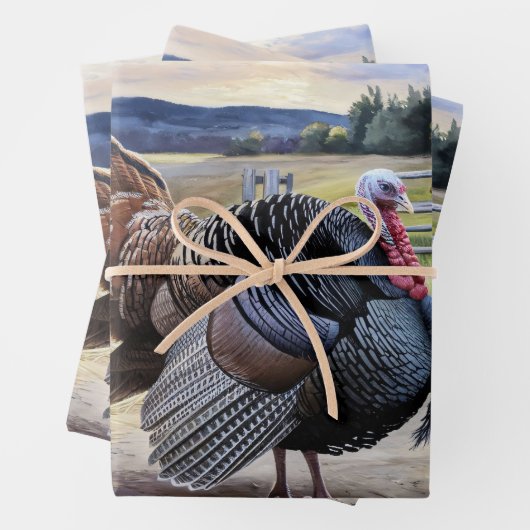 Rustiek Turkije Boerderij Thanksgiving Decoupage Inpakpapier Vel (In situ)