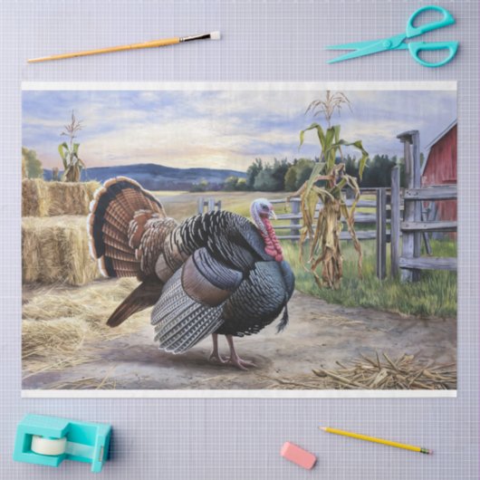 Rustiek Turkije Boerderij Thanksgiving Decoupage Tissuepapier (Craft)