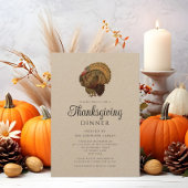 Rustiek Turkije Thanksgiving Diner Kaart