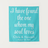 Rustiek Turkoois Blauw Trouwteken voor Ceremonie Wandkleed (Voorkant)