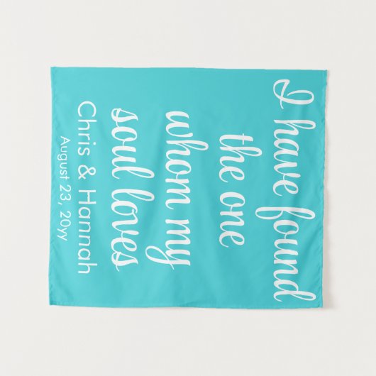 Rustiek Turkoois Blauw Trouwteken voor Ceremonie Wandkleed (Voorkant (horizontaal))