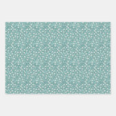 Rustiek Turquoise & Beige Sneeuwvlok Xmas Inpakpapier Vel (Voorkant)