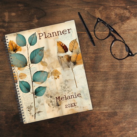 Rustiek Turquoise En Roest Aangepast Planner