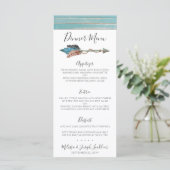 Rustiek Turquoise Hout Boho Veer Diner Menu (Staand voorkant)