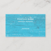 Rustiek Turquoise hout Visitekaartje (Achterkant)