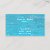 Rustiek Turquoise hout Visitekaartje (Voorkant)