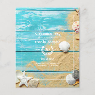 Rustiek Turquoise Strand Graduation Party Flyer