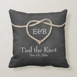 Rustiek Tying the Knot Bruiloft Kussen