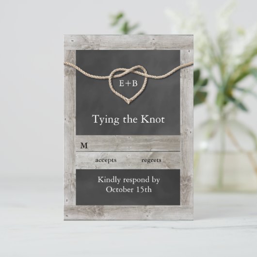 Rustiek Tying the Knot RSVP (Staand voorkant)