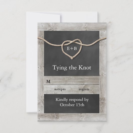 Rustiek Tying the Knot RSVP Kaartje (Voorkant)