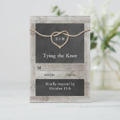 Rustiek Tying the Knot RSVP Kaartje (Staand voorkant)