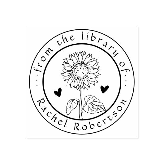 Rustiek uit het LIbrary van Custom Sunflower Book Rubberstempel (Afrduk)