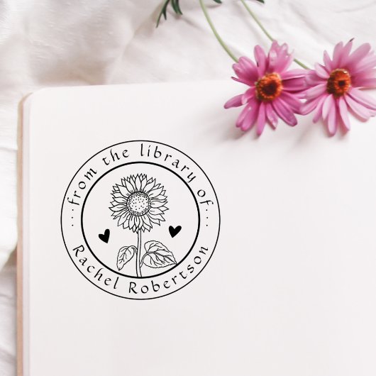 Rustiek uit het LIbrary van Custom Sunflower Book Rubberstempel