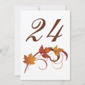 Rustiek vallende bladeren Trouwtafel nummer Kaart (Achterkant)