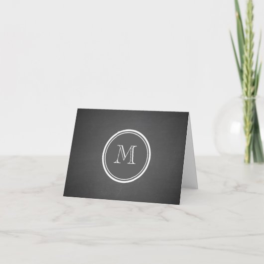 Rustiek van het Bord Monogram Als achtergrond Notitiekaartje (Voorkant)
