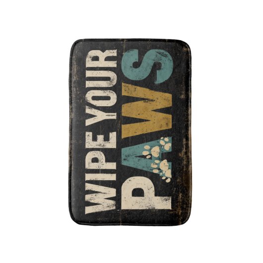 Rustiek "Veeg je poten"-teken met pootafdrukken Badmat (Voorkant Verticaal)