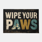 Rustiek "Veeg je poten"-teken met pootafdrukken Deurmat (Voorkant)