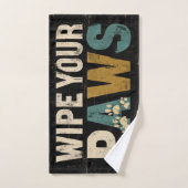 Rustiek "Veeg je poten"-teken met pootafdrukken Handdoek (Handdoek)