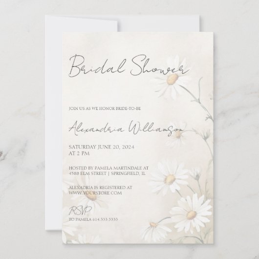 Rustiek veld van Daisies Vrijgezellenfeest Kaart (Voorkant)