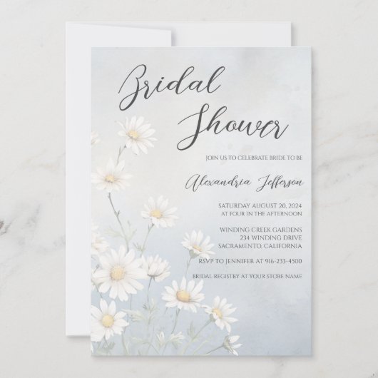 Rustiek veld van Daisies Vrijgezellenfeest Kaart (Voorkant)