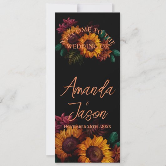  rustiek verbrand Sinaasappel bloemen bruiloft pro Kaart (Voorkant)