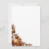 Rustiek Verbrand Sinaasappel Bloemen Bruiloft Save Kaart (Achterkant)