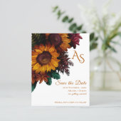 Rustiek Verbrand Sinaasappel Bloemen Monogram Save (Staand voorkant)