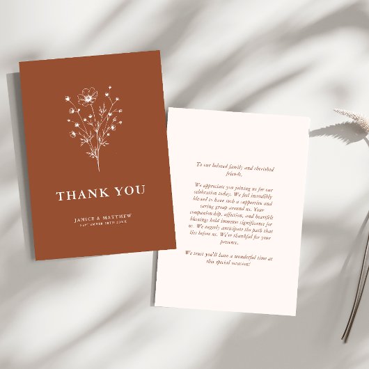 Rustiek Verbrand Sinaasappel Boho Botanicals Fall  Bedankkaart