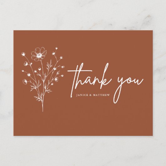 Rustiek Verbrand Sinaasappel Boho Botanicals Fall Briefkaart (Voorkant)