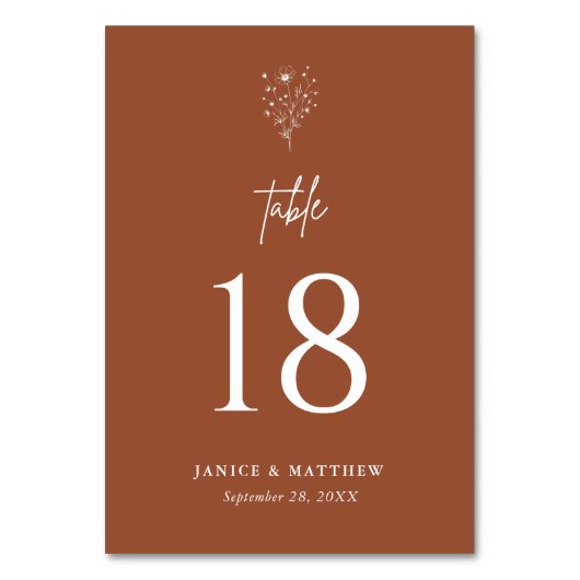 Rustiek Verbrand Sinaasappel Boho Elegant Huwelijk Kaart (Voorkant)