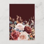 Rustiek Verbrand Sinaasappel Boho Floral Wedding D Informatiekaartje (Achterkant)