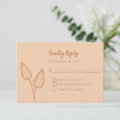 Rustiek Verbrand Sinaasappel Boho Huwelijk Elegant RSVP Kaartje (Staand voorkant)