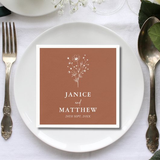 Rustiek Verbrand Sinaasappel Boho Wedding Servet