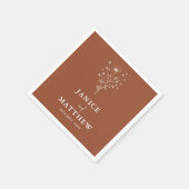 Rustiek Verbrand Sinaasappel Boho Wedding Servet (Hoek)