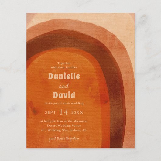 Rustiek Verbrand Sinaasappel Boog Budget Huwelijks (Voorkant)