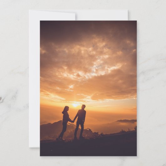 Rustiek Verbrand Sinaasappel Boog Foto Modern Wedd Save The Date (Achterkant)