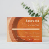 Rustiek Verbrand Sinaasappel Boog Modern Wedding RSVP Kaartje (Staand voorkant)