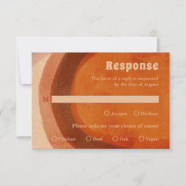Rustiek Verbrand Sinaasappel Boog Modern Wedding RSVP Kaartje