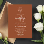 Rustiek Verbrand Sinaasappel Botanicals Wedding Kaart