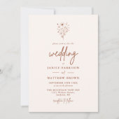 Rustiek Verbrand Sinaasappel Botanicals Wedding Kaart (Voorkant)