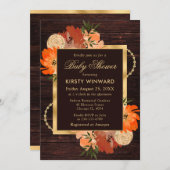 Rustiek Verbrand Sinaasappel Herfst Bloemen Baby s Kaart (Voorkant / Achterkant)