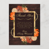 Rustiek Verbrand Sinaasappel Herfst Bloemen Quince Briefkaart (Voorkant)