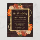 Rustiek Verbrand Sinaasappel Herfst Bloemen Verjaa Briefkaart (Voorkant)