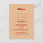 Rustiek Verbrand Sinaasappel Modern Wedding Informatiekaartje (Voorkant)