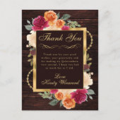 Rustiek Verbrand Sinaasappel Rode Herfst Bloemen Q Briefkaart (Voorkant)