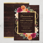 Rustiek Verbrand Sinaasappel Rode Herfst Bloemen Q Kaart (Voorkant / Achterkant)